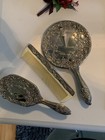 Vintage Antique Silver Hand Mirror  Comb  Brush Vanity Set