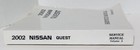 Genuine 2002 Nissan Quest Volume 3 Factory Service Manual Original Shop Repair