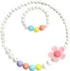 18-piece Girl s Beaded Necklace   Bracelet Set - Colorful Kids  Play Jewelry For