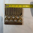 Vintage Art Nouveau Solid Brass Trivet Filigree Heart Scroll Wall Plaque 4 5 