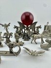 Lot Of Vintage Pewter Metal Animal  wizard dragon People   Figurines