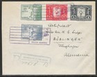 El Salvador  1935 Scott 538-42 C36-40 Airmail First Day Cover To Germany   Label