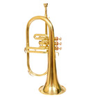 Handcrafted Brass Musical Instrument Flugelhorn 3 Valve Bb Brass Finish By Zaima