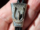 Beautiful Old Small Bell Trading Post Handmade Sterling Silver Horse Bolo Tie