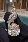 Luxury Bird Brooch Pin 15ct Cushion Cut Natural Moissanite 925 Sterling Silver
