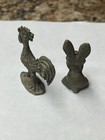 Vintage Miniature Pewter Rooster   Bunny Rabbit