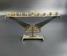 Vintage Jewish Brass Menorah- 5  Tall - Made In Israel - Judaica Symbol 