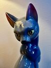 Vintage Gray  blue Siamese Porcelain Ceramic Cat Figurine 14   