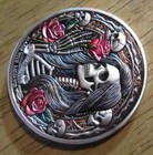 Skelton Lady  Skulls  Roses  Unique Rose-themed Commemorative - Hobo Nickel Coin