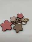 Coach  Wildflower Keychain  Bag Charm  Keyring  Beige    Pink  Leather 