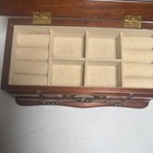 Vintage Wooden Jewelry Box With Mirror  Drawers Elegant Vanity Storage
