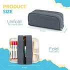 Large Capacity Pencil Case Pencil Pouch Pen Bag With 3 Compartment Stationery   