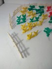 Lot 35 Vtg Marx Plastic Farm Animals Red Yellow Green Pig Sheep Chicken Goat Dog