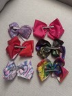 Lot Of 6 Jojo Siwa Bows Large 7    Unicorn  Rainbow Cheer  And Pink Cupcake