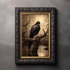 Gothic Raven Crow Fantasy Art Print Mystic Crow Mystic Photo Picture Poster A719