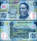 Mexico 20 Peso Mexican Currency Note Veinte Pesos Banknote Benito Juarez Money