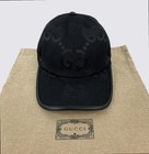 Gucci Gg Monogram Pattern Jumbo Jacquard Canvas Baseball Cap Hat Black Size M