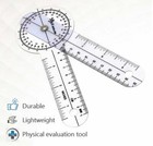 Clear Spinal Plastic Goniometer Protractor Ruler 360 Degree 6 Inch