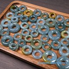 50pcs Guatemalan Jadeite Bead Blue Grade A Jade Donut Ring Diy Earrings Doughnut
