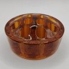 Vintage Amber Glass Flower Frog 12 Hole 3  Wide X 1 5  High