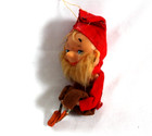 Vintage Japan Christmas Ornament Elf Gnome Pixie Knee Hugger Mcm