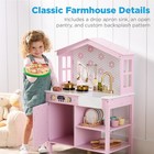 Best Choice Products Pretend Play Wooden Farmhouse Kitchen Set Storage 5