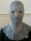 Chainmail Hood Aluminum Butted Covered Face Hood  White Anodizing