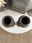 Pair Of Antique Copper Art Nouveau Vases Early 1900s With Original Patina