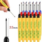 6pcs Deep Hole Marking Pens Set Red Blue Black Waterproof Long Head Woodworking