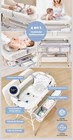 4-in-1 Foldable Baby Changing Table W  Bathtub  Wheels  Shelves White gray