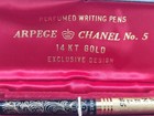 Vintage Arpege Chanel No 5 14k Gold Ballpoint Pen Set In Original Box Need Ink