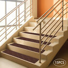 15pcs Non-slip Carpet Stair Treads 30  X 8  Mats Indoor For Wooden Steps Coffee
