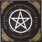 Pentagram Spell Cotton Tapestry Golden Witch Altar Cloth Square Table Napkin 18 