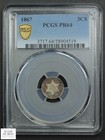1867 Proof Three Cent Silver Piece 3cs Pcgs Pr 64  toned  