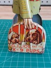 Vtg Tin Litho Gi Joe And The K-9 Pups Wind-up Tin Toy Works