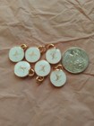  Lotof6   Designer  Button Zipper Pull 15mm Double Sided  Lv Charm  Gold   Tone 