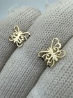 14k Gold Stud Earrings Vintage Butterfly Kids Baby   s Girls