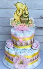2 Tier Winnie The Pooh Diaper Cake Baby Shower Girl