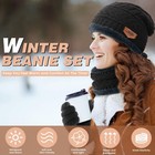 Winter Hat Beanie Scarf Touchscreen Gloves Set For Men And Women Skull Cap Gl