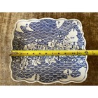 Vtg Chinese Blue   White Japan Map 12  Platter  Tianbao Mark
