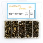 75 Sets Brass Chicago Leather Rivets Binding Screw Post Screws 6 10 12 3 Size   