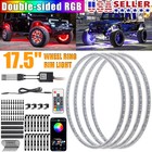 17 5  Rgb   Chasing Flow Double Row Led Wheel Ring Rim Lights For Truck Car Set