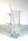 Retro Tall Crystal Cocktail Martini Pitcher Heavy Bottom  12  Teardrop Stirrer