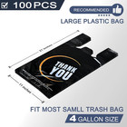 100 Count Plastic Bags - Black T Shirt Bags With Handle For Retail Shopping