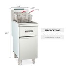 Commercial Floor Gas Deep Fryer Free Standing Propane 3-burners 90 000btu 40lbs