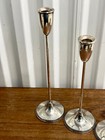 3 X Vintage Mid Century Danish Modern Style Empire Weighted Silver Candleholders