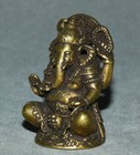 5cm Old Tibet Bronze 4 Arms Ganesh Lord Ganesha Elephant God Buddha Statue