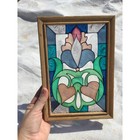 Stained Glass Window Wood Flower Iris Friends Are Special Gift Country Farmhouse