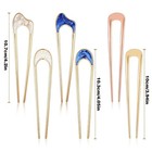 6 Pcs Metal U Shaped Hair Pin Stick French Hair Pin Vintage Metal Hair Fork Eleg