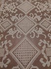 Vintage Lace Tablecloth Net Filet Knotted Handmade 60   x74    Flowers